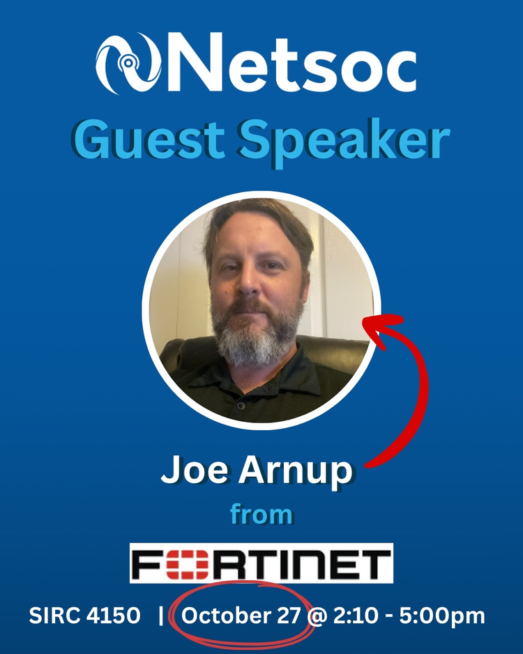 DATE AND TIME CHANGE - Upcoming Event: Guest Speaker Joe Arnup from Fortinet